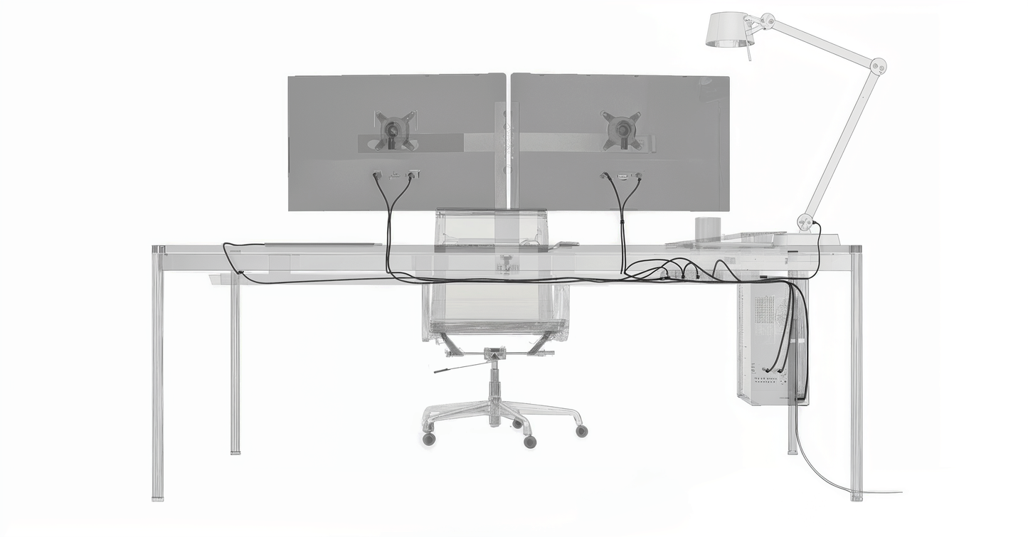 Kabelkanal Chrom passend USM Haller Schreibtisch